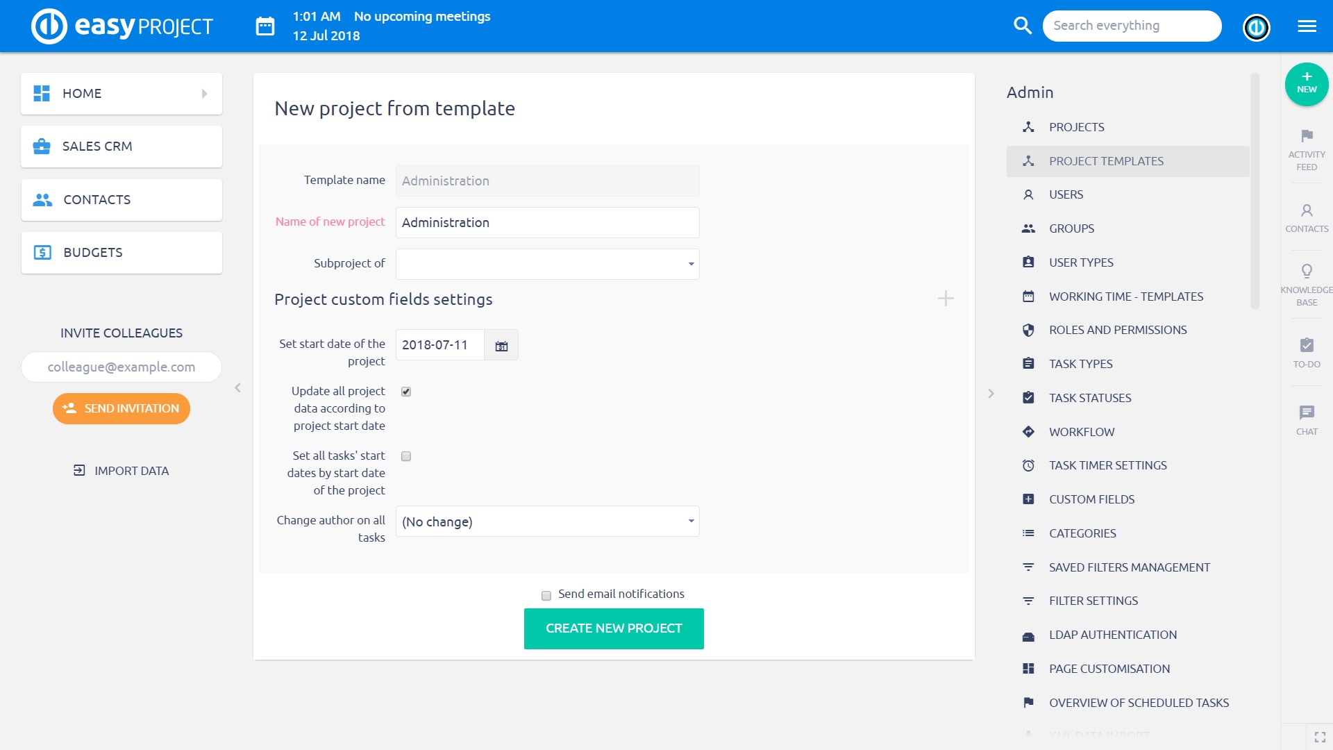 Start a New Project or Open an Existing - Features