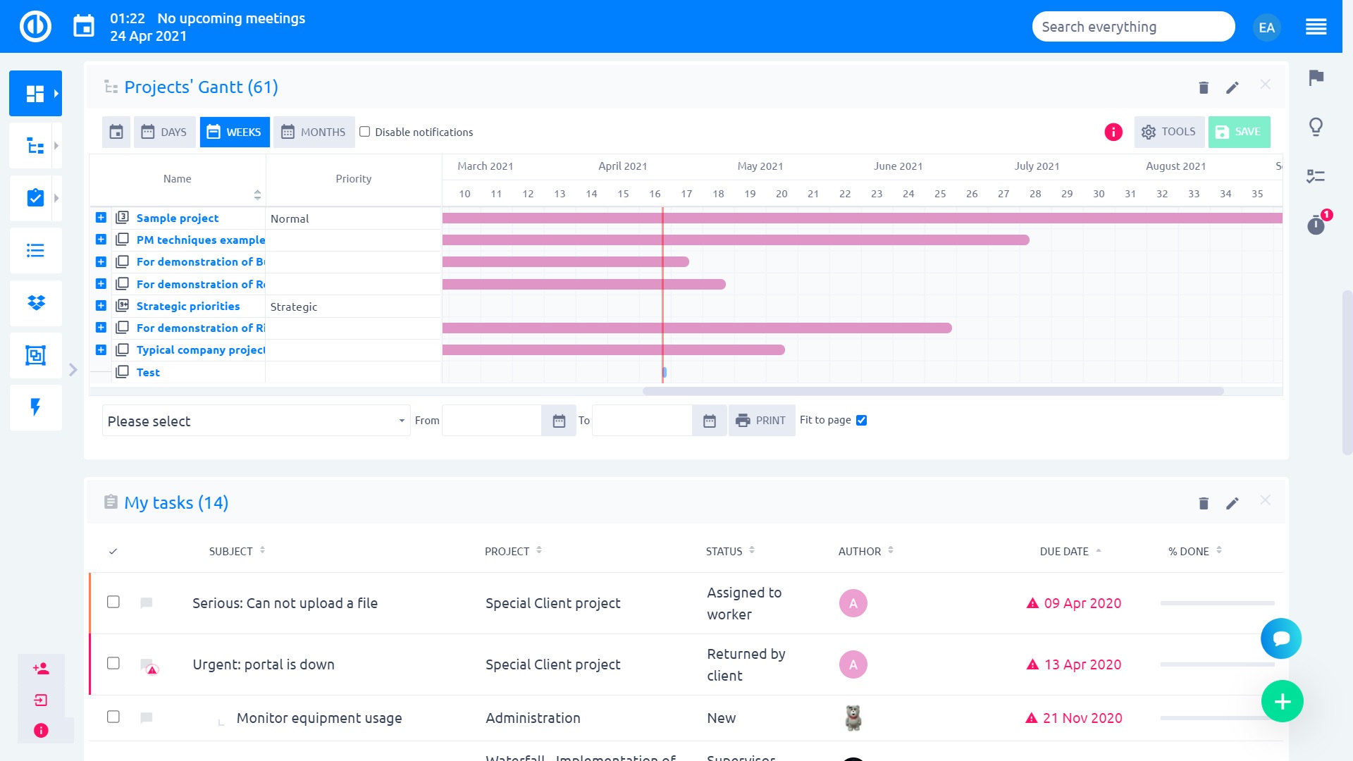 Personal dashboard for all your needs - Easy Project